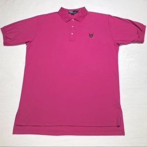 Vintage Polo Ralph Lauren Rare Logo Short Sleeve Men's Pink Golf Cotton Polo L